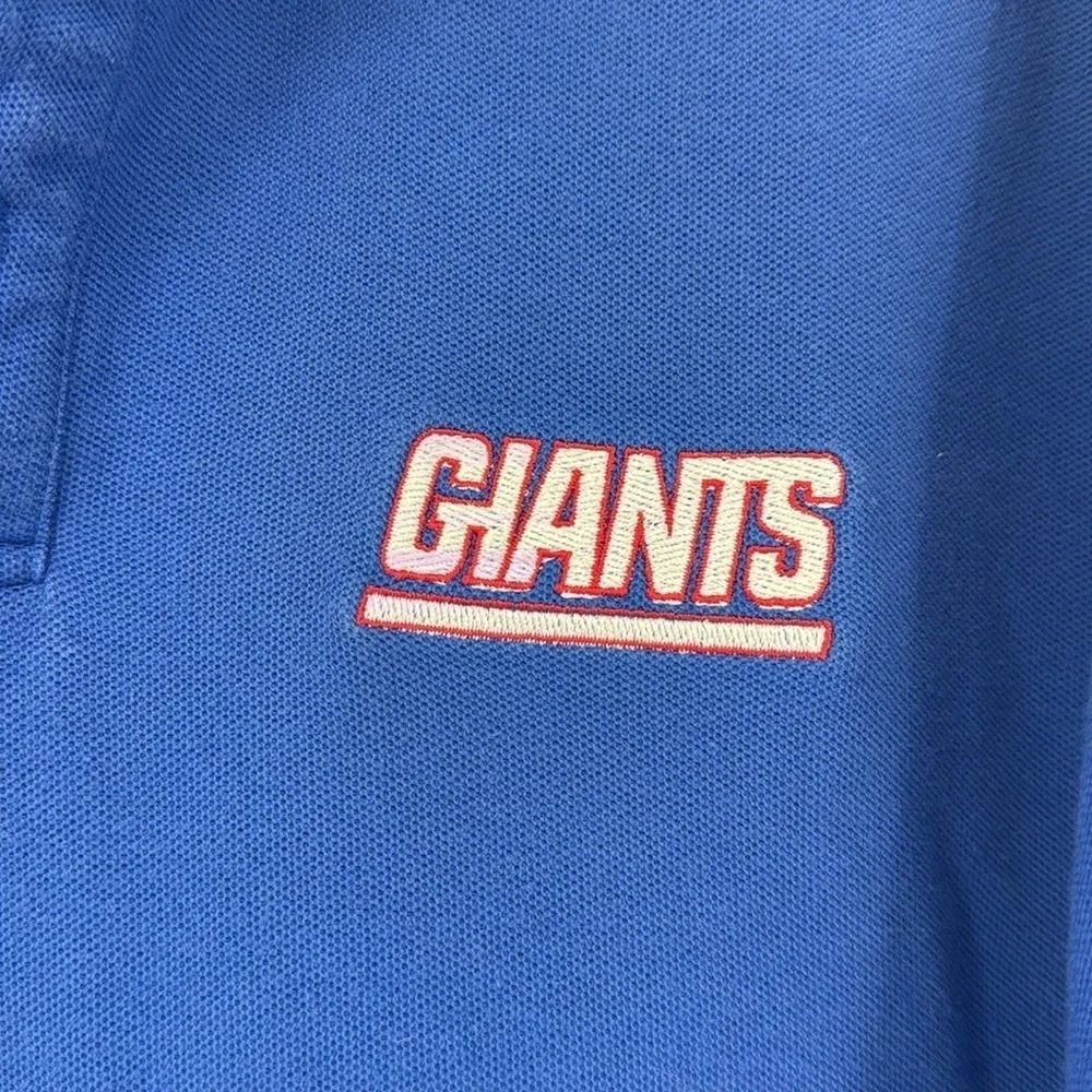 New York Giants Vintage Polo Shirt Blue Red Football NFL NY Size XL